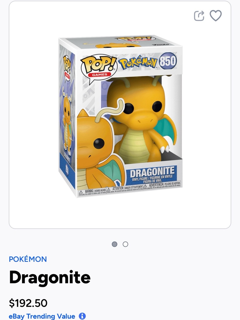Funko- Dragonite - Pokémon 850